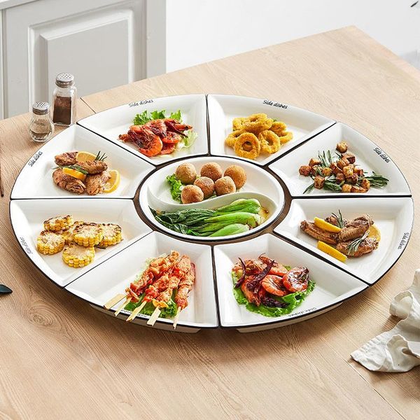 dishes & plates net red black line plate reunion platter ceramic tableware combination family dinner pot snack set
dishes & plates net red black line plate reunion platter ceramic tableware combination family dinner pot snack set