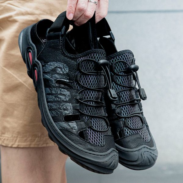 mesh sandal sneakers for men casual outdoor footwear mens adjustable summer shoes cutout hollow men shoes toe protect, Black;white
mesh sandal sneakers for men casual outdoor footwear mens adjustable summer shoes cutout hollow men shoes toe protect, Black;white