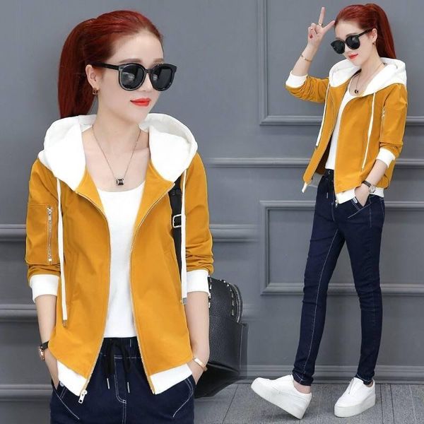 women's jackets women casual knitted pullover female hooded autumn short coat sweat jacket with zipper youth clothing for womens, Black;brown
women's jackets women casual knitted pullover female hooded autumn short coat sweat jacket with zipper youth clothing for womens, Black;brown