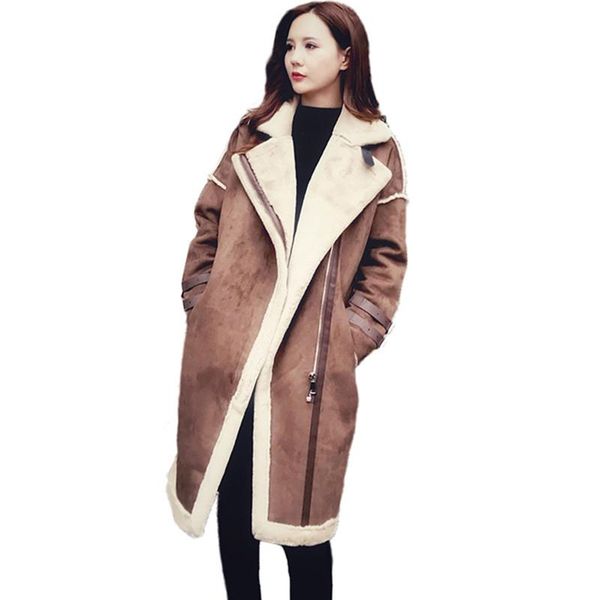 women's trench coats women suede leather long side zipper parka female winter jackets ladies faux sheepskin windbreakers overcoat abc00, Tan;black
women's trench coats women suede leather long side zipper parka female winter jackets ladies faux sheepskin windbreakers overcoat abc00, Tan;black