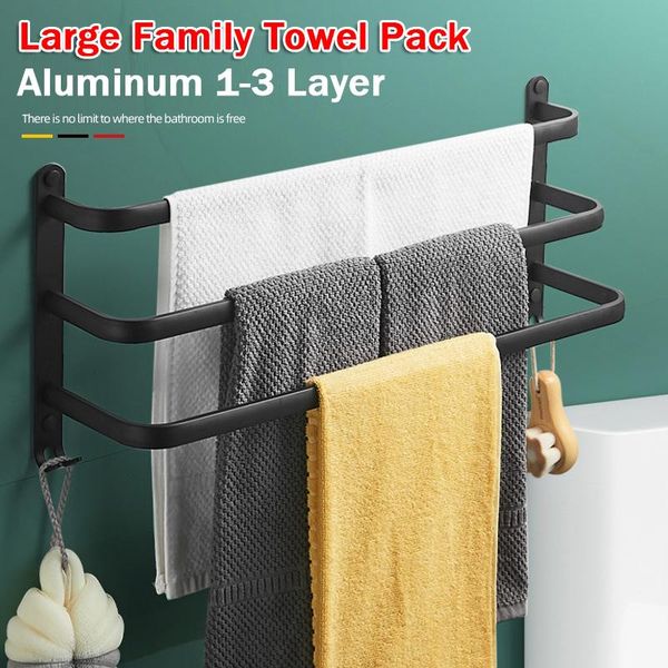 towel racks 1-3 layers hanger wall mounted 30/40/50cm rack bathroom aluminum bar rail matte black holder with hooks
towel racks 1-3 layers hanger wall mounted 30/40/50cm rack bathroom aluminum bar rail matte black holder with hooks