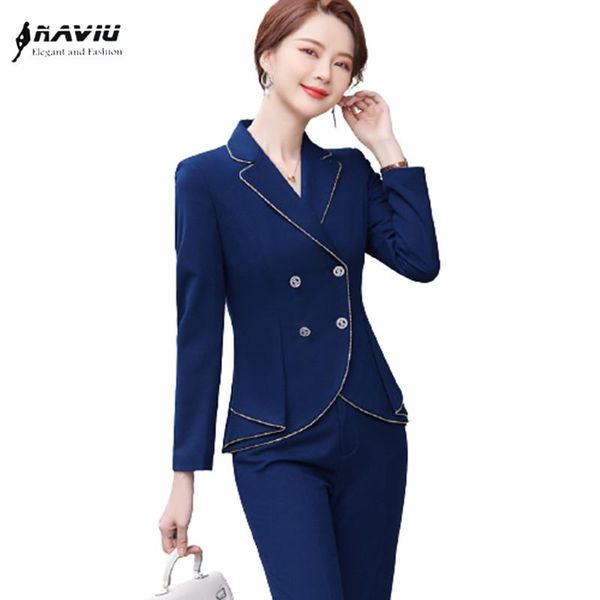 women's two piece pants women suits navy blue 2021 high end business temperament fashion formal slim blazer and office ladies work wear, White
women's two piece pants women suits navy blue 2021 high end business temperament fashion formal slim blazer and office ladies work wear, White