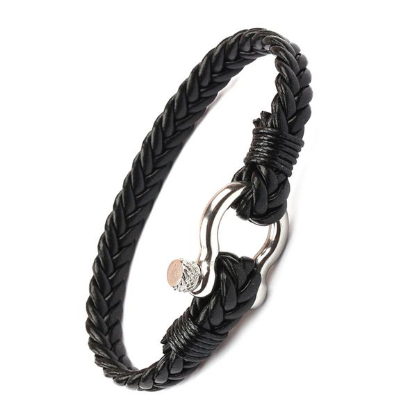 Handmade Leather Bracelets Men Women Navy Style Survival Bracelet With Metal Shackle Buckle Male Jewelry
Handmade Leather Bracelets Men Women Navy Style Survival Bracelet With Metal Shackle Buckle Male Jewelry