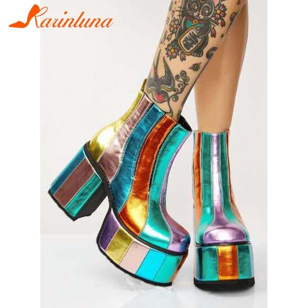 boots karin brand fashion ladies 2021 spring trendy platform square high heels women mixed colors shoes, Black
boots karin brand fashion ladies 2021 spring trendy platform square high heels women mixed colors shoes, Black
