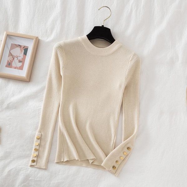 women knitted sweater autumn winter o-neck long sleeve button bottoming pullover solid warm female all-match slim knitwear women's swe, White;black
women knitted sweater autumn winter o-neck long sleeve button bottoming pullover solid warm female all-match slim knitwear women's swe, White;black