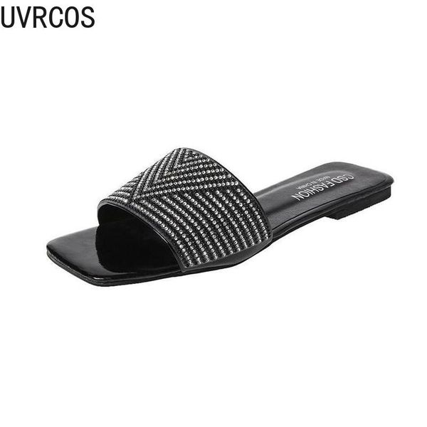 slippers fashion women's 2021 summer vamp casual all-match trend rhinestone decoration outdoor, Black
slippers fashion women's 2021 summer vamp casual all-match trend rhinestone decoration outdoor, Black