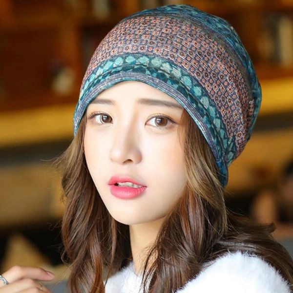 beanies retro small square striped riding hood cap for women fashion
