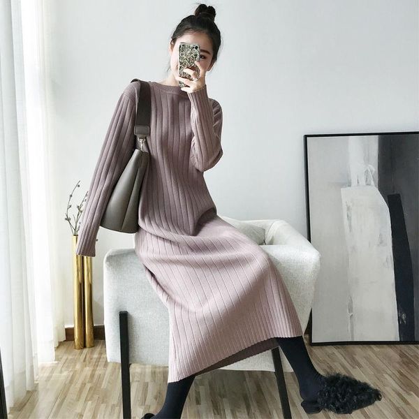 women 2021 autumn winter new knitted dress o-neck sweater dresses female casual warm long sleeve bottoming dress vestidos a444, Black;gray
women 2021 autumn winter new knitted dress o-neck sweater dresses female casual warm long sleeve bottoming dress vestidos a444, Black;gray