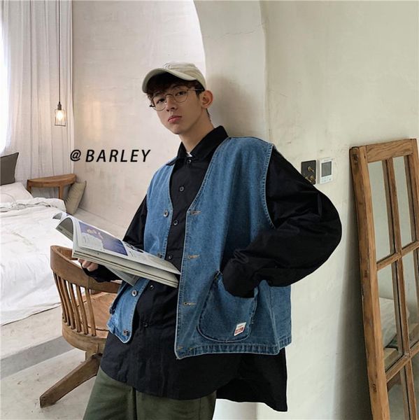 men's vests men vintage fashion casual denim vest jacket male loose sleeveless jeans coat, Black;white
men's vests men vintage fashion casual denim vest jacket male loose sleeveless jeans coat, Black;white
