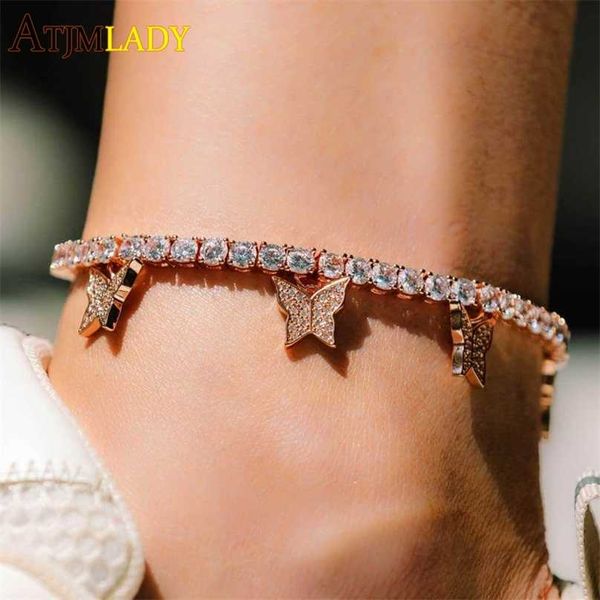 5mm iced out bling 5a cz tennis chain anklet jewelry for women pink pinky butterfly pendant summer beach foot 211018, Red;blue
5mm iced out bling 5a cz tennis chain anklet jewelry for women pink pinky butterfly pendant summer beach foot 211018, Red;blue