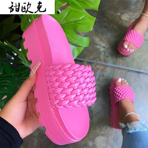 sandals 2021 summer slippers fashion women's solid color open toe woven platform shoes woman outdoor beach, Black
sandals 2021 summer slippers fashion women's solid color open toe woven platform shoes woman outdoor beach, Black