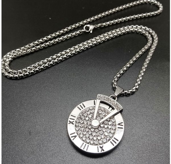 Turn time disc letter diamond necklace hip hop trendy men versatile autumn and winter couple sweater chain accessories pendant, Silver
Turn time disc letter diamond necklace hip hop trendy men versatile autumn and winter couple sweater chain accessories pendant, Silver