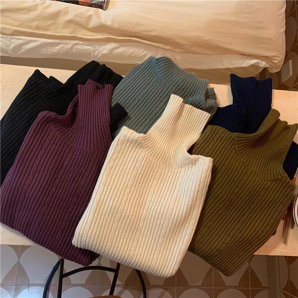women's sweaters thick pullover autumn winter women knitted foldover turtleneck sweater casual rib jumper throat female pull clothing c, White;black
women's sweaters thick pullover autumn winter women knitted foldover turtleneck sweater casual rib jumper throat female pull clothing c, White;black