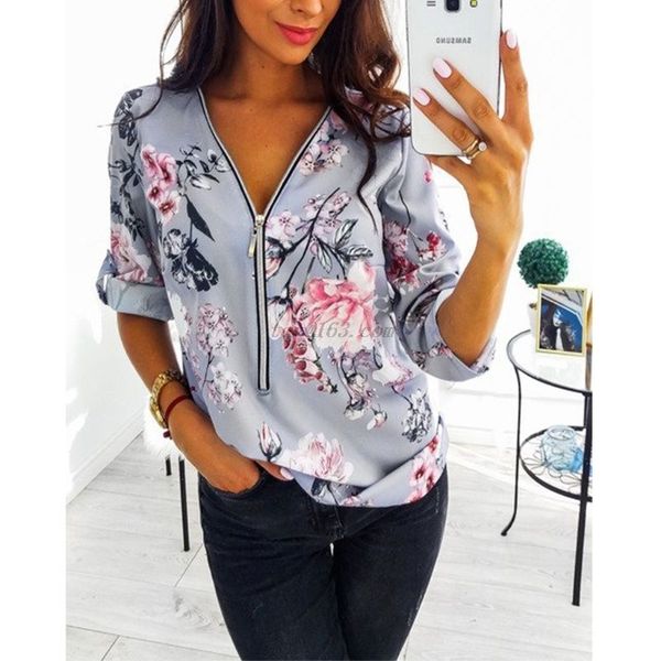 womens summer v-neck zipper floral print casual loose shirts ladies long sleeve blouse plus size s-5xl 210308, White
womens summer v-neck zipper floral print casual loose shirts ladies long sleeve blouse plus size s-5xl 210308, White