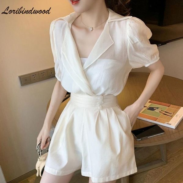 women's tracksuits 2021 summer women fashion suit ladies v neck casual chiffon blouse + high waist wide leg shorts two pieces set, Gray
women's tracksuits 2021 summer women fashion suit ladies v neck casual chiffon blouse + high waist wide leg shorts two pieces set, Gray