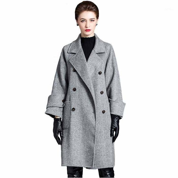 women's wool & blends double-faced coat women autumn winter loose double-breasted cashmere woolen jacket handmade long outwear, Black
women's wool & blends double-faced coat women autumn winter loose double-breasted cashmere woolen jacket handmade long outwear, Black