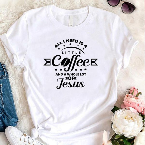 women's t-shirt all i need today is a little bit of coffee and whole jesus women tshirt christian clothes graphic tee ladies cotton, White
women's t-shirt all i need today is a little bit of coffee and whole jesus women tshirt christian clothes graphic tee ladies cotton, White