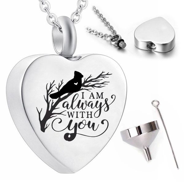 bird pendant necklace accessories ashes urn cremation jewelry commemorative gift-i am always with you, Silver
bird pendant necklace accessories ashes urn cremation jewelry commemorative gift-i am always with you, Silver