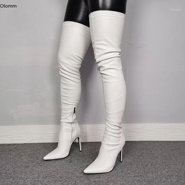 boots olomm handmade women spring thigh high stiletto heels pointed toe elegant white party shoes plus us size 5-151, Black
boots olomm handmade women spring thigh high stiletto heels pointed toe elegant white party shoes plus us size 5-151, Black