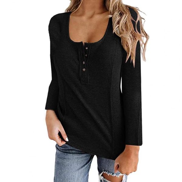 women's blouses & shirts women blouse solid color pullover slim autumn casual o neck long sleeve buttons basic t-shirt for dating overs, White
women's blouses & shirts women blouse solid color pullover slim autumn casual o neck long sleeve buttons basic t-shirt for dating overs, White