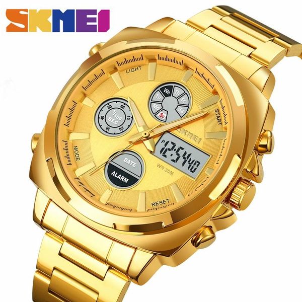 wristwatches skmei luxury stainless steel dual time mens wristwatch analog quartz digital chrono sport watches relogio masculino 1673, Slivery;brown
wristwatches skmei luxury stainless steel dual time mens wristwatch analog quartz digital chrono sport watches relogio masculino 1673, Slivery;brown