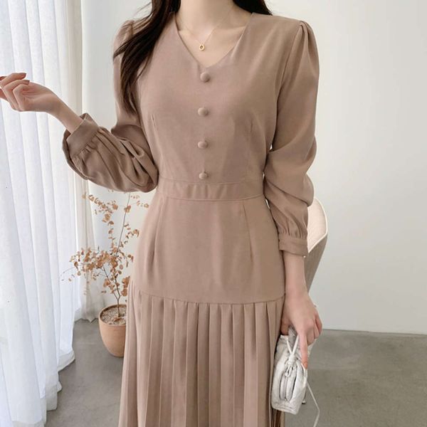 2021korean spring simple v-neck bubble over the knee pleated skirt bandage waist long sleeve dress, Black;gray
2021korean spring simple v-neck bubble over the knee pleated skirt bandage waist long sleeve dress, Black;gray