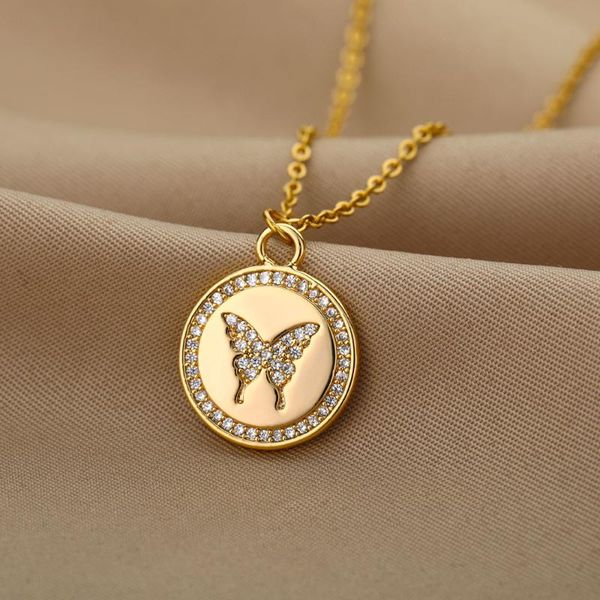 pendant necklaces zircon butterfly necklace for women stainless steel cubic zirconia round vintage aesthetic couple jewelry gift, Silver
pendant necklaces zircon butterfly necklace for women stainless steel cubic zirconia round vintage aesthetic couple jewelry gift, Silver