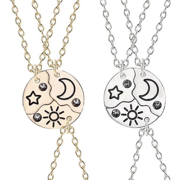 pendant necklaces round sun star moon necklace 3/4pieces fashion friend forever friendship bff men and women drop, Silver
pendant necklaces round sun star moon necklace 3/4pieces fashion friend forever friendship bff men and women drop, Silver