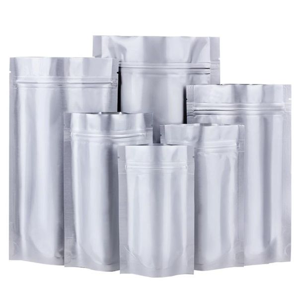 storage bags 100pcs stand up pure mylar foil bag self grip seal reclosable reusable doypack zipper tear notch food candy tea pouche
storage bags 100pcs stand up pure mylar foil bag self grip seal reclosable reusable doypack zipper tear notch food candy tea pouche