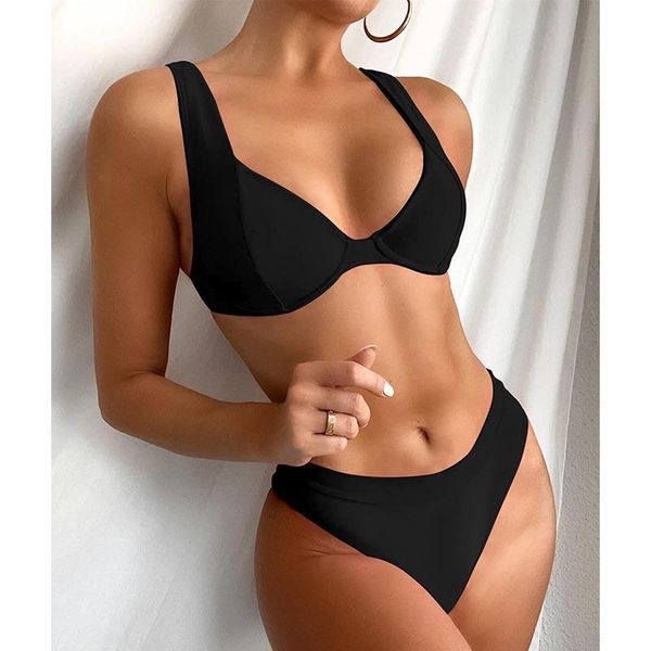 women's swimwear coobbu bikini solid swimsuit women push up set brazilian bathing suit summer beach wear swimming, White;black
women's swimwear coobbu bikini solid swimsuit women push up set brazilian bathing suit summer beach wear swimming, White;black