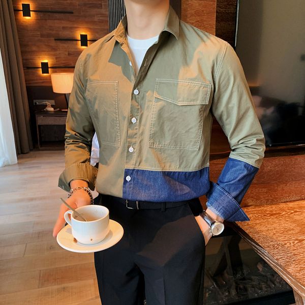 new korean spring long vertical stripes shirts for men's clothes 2021 fashion front pockets thin casual fit blouse homme cf38, White;black
new korean spring long vertical stripes shirts for men's clothes 2021 fashion front pockets thin casual fit blouse homme cf38, White;black