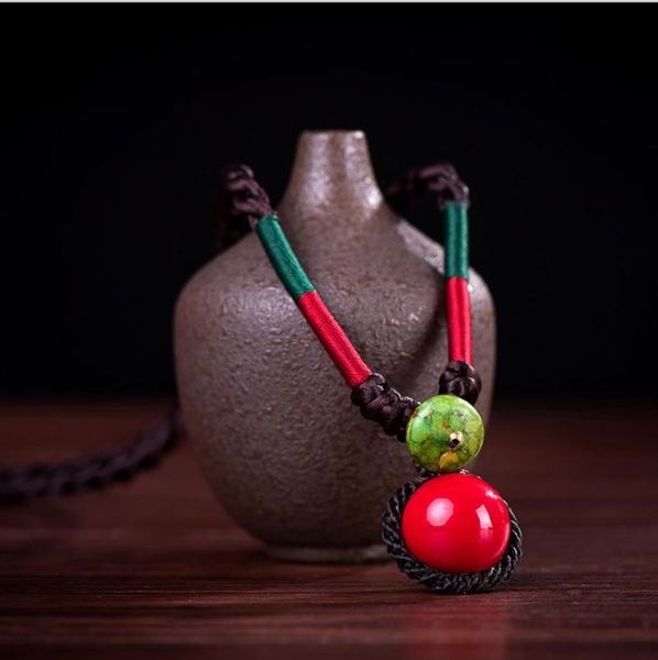chains sell bohemian necklace ethnic hand-woven antique silver clasp red ball women's retro cotton and linen accessories
chains sell bohemian necklace ethnic hand-woven antique silver clasp red ball women's retro cotton and linen accessories