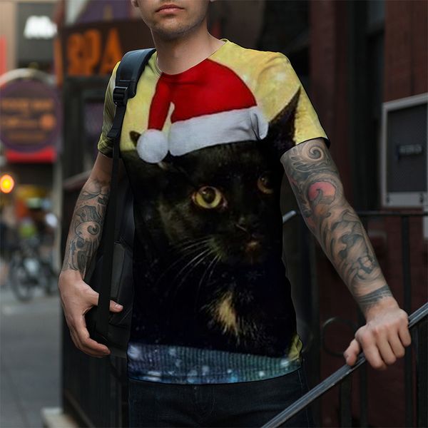 men's christmas tree black cute pet series printed pattern 3d printing fashion christmas short-sleeved breathable daily street shooting, White;black
men's christmas tree black cute pet series printed pattern 3d printing fashion christmas short-sleeved breathable daily street shooting, White;black