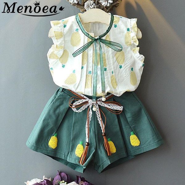 clothing sets menoea children clothes suits 2021 summer girls green kids pineapple girl +short pant 2pcs se, White 
clothing sets menoea children clothes suits 2021 summer girls green kids pineapple girl +short pant 2pcs se, White