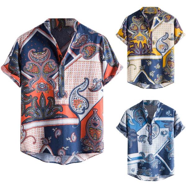 men's casual shirts blouse summer beach cashew print stand collar short sleeve button bohemian style pullover shirt camisa masculina, White;black
men's casual shirts blouse summer beach cashew print stand collar short sleeve button bohemian style pullover shirt camisa masculina, White;black