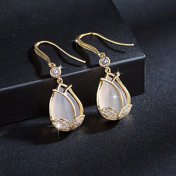 dangle & chandelier elegant female tulip flower pendant earrings exquisite crystal zircon gold for women charming wedding party jewelry, Silver
dangle & chandelier elegant female tulip flower pendant earrings exquisite crystal zircon gold for women charming wedding party jewelry, Silver
