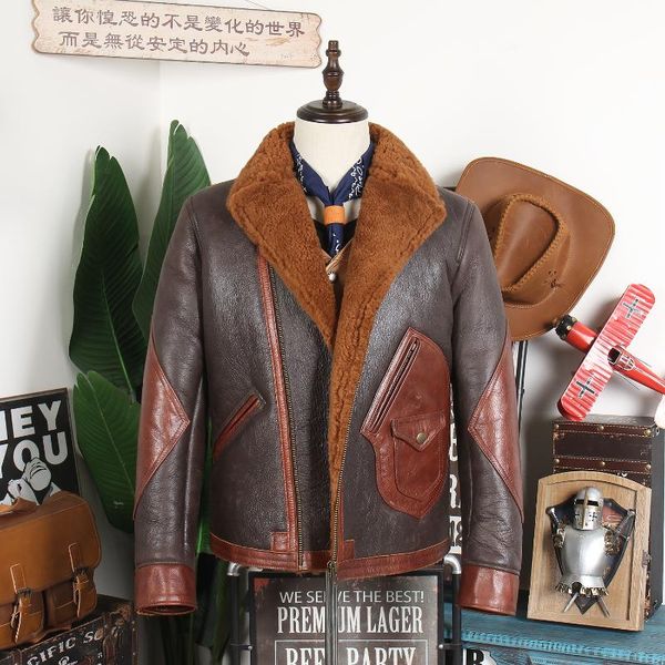 men's leather & faux zealand 2021 autumn and winter original fur integrated coat lamb grass, Black
men's leather & faux zealand 2021 autumn and winter original fur integrated coat lamb grass, Black
