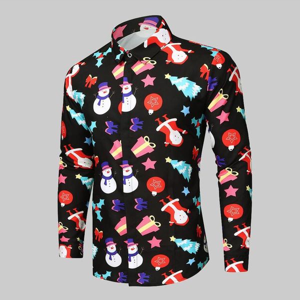 men's casual shirts fashion men autumn winter christmas printed long sleeve blouse shirt comfy daily camisas de hombre, White;black
men's casual shirts fashion men autumn winter christmas printed long sleeve blouse shirt comfy daily camisas de hombre, White;black