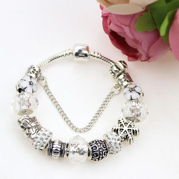 charm bracelets retro europe and america white crystal/glass beads fashion elegant pan & bangles for women gift, Golden;silver
charm bracelets retro europe and america white crystal/glass beads fashion elegant pan & bangles for women gift, Golden;silver
