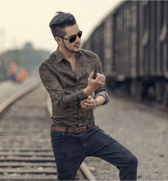 men's casual shirts shirt spring fashion blouse 2021 vintage creative digital printed long-sleeve for men, White;black
men's casual shirts shirt spring fashion blouse 2021 vintage creative digital printed long-sleeve for men, White;black