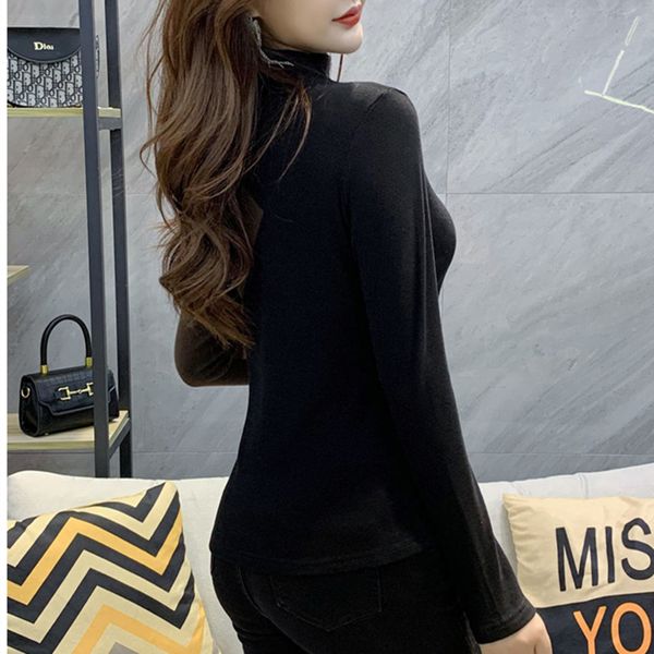 fall winter korean style cotton t-shirt girls fashion turtleneck patchwork shiny diamonds women tees 2021 new t12211a tkf6, White
fall winter korean style cotton t-shirt girls fashion turtleneck patchwork shiny diamonds women tees 2021 new t12211a tkf6, White