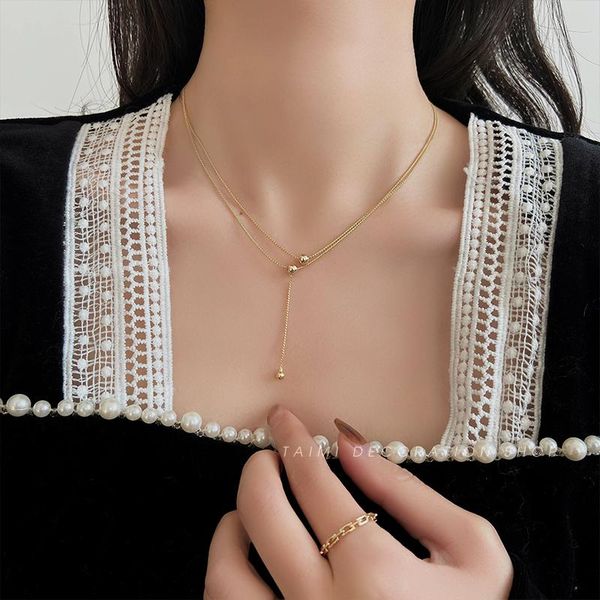 chains round beads simple clavicle chain female niche design light luxury twin necklace ins cold style accessories, Silver
chains round beads simple clavicle chain female niche design light luxury twin necklace ins cold style accessories, Silver