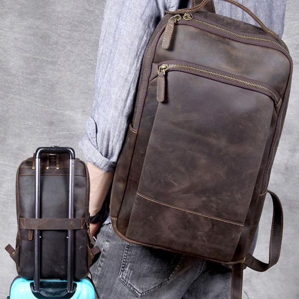 backpack vintage crazy horse leather shoulder bag, handmade genuine backpack, men's cowhide computer
backpack vintage crazy horse leather shoulder bag, handmade genuine backpack, men's cowhide computer