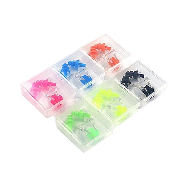 nose clip 1 set waterproof soft silicone swim ear plug diving reduction noise with box water swimming accessorie
nose clip 1 set waterproof soft silicone swim ear plug diving reduction noise with box water swimming accessorie