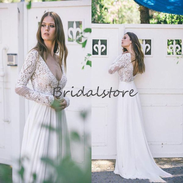 chic long sleeve lace bohemian wedding dresses 2021 deep v neck backless white chiffon boho beach wedding dress summer country bride
chic long sleeve lace bohemian wedding dresses 2021 deep v neck backless white chiffon boho beach wedding dress summer country bride