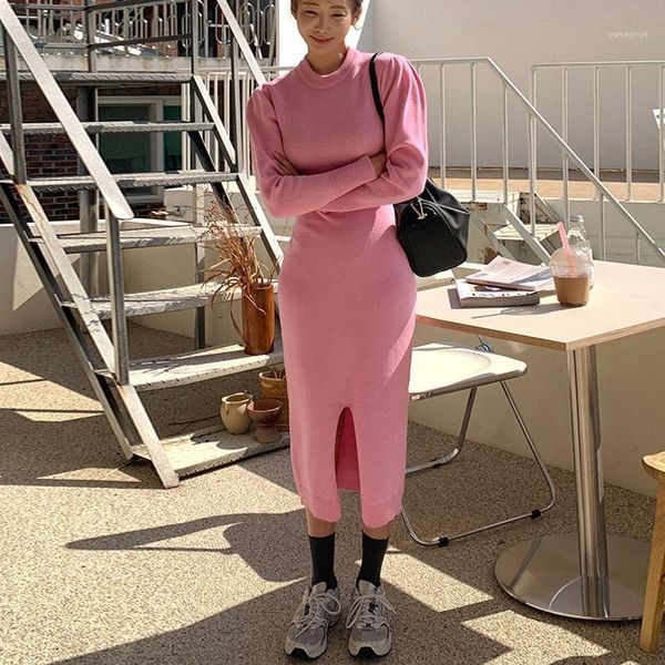 one-piece autumn knit dress for women korean office woman slim pullover sweater 2021 winter pink knitted casual dresses, Black;gray
one-piece autumn knit dress for women korean office woman slim pullover sweater 2021 winter pink knitted casual dresses, Black;gray