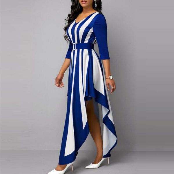 casual dresses vintage striped women dress 2021 summer v neck irregular long party vestido plus size slim maxi with belt, Black;gray
casual dresses vintage striped women dress 2021 summer v neck irregular long party vestido plus size slim maxi with belt, Black;gray