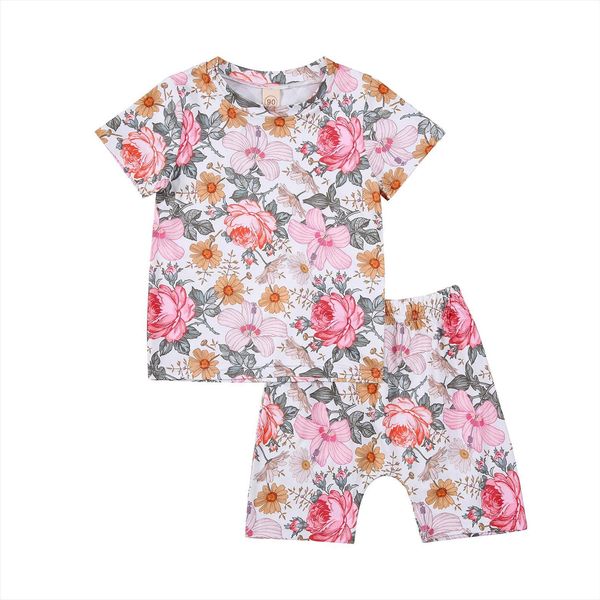 baby short sleeve shorts, flower print sweet style loose version summer clothing pink 11 6t, White
baby short sleeve shorts, flower print sweet style loose version summer clothing pink 11 6t, White