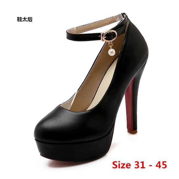 dress shoes woman pumps wedding party platform women ankle strap high heels ladies small big size 31 - 45, Black
dress shoes woman pumps wedding party platform women ankle strap high heels ladies small big size 31 - 45, Black