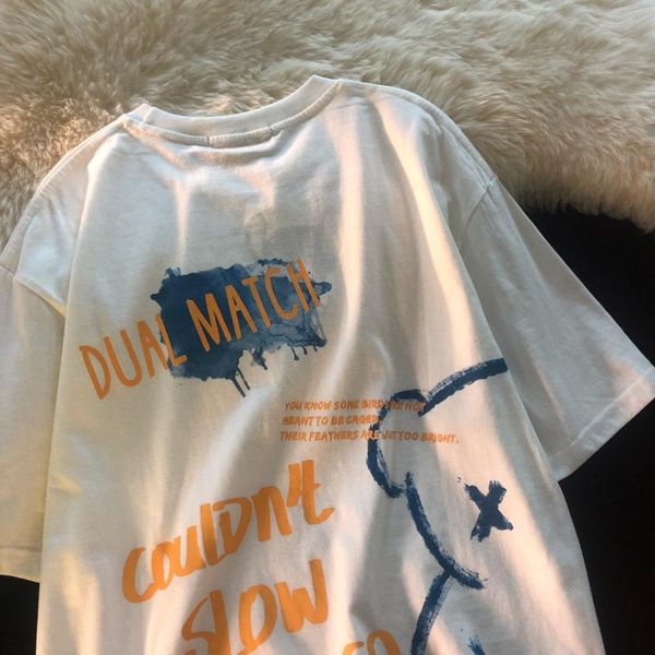 women's t-shirt 2021 bear print short sleeve korean version loose versatile trend girl's summer dress vintage aesthetic factory, White
women's t-shirt 2021 bear print short sleeve korean version loose versatile trend girl's summer dress vintage aesthetic factory, White